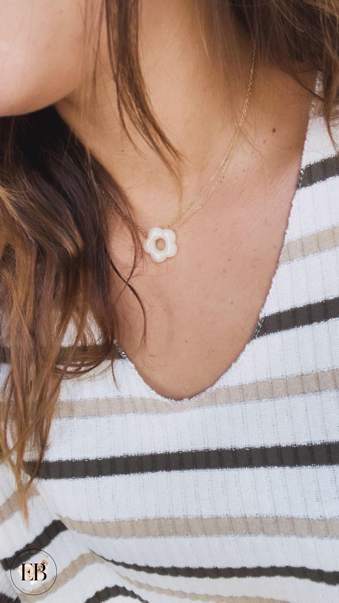 Collier FLORA [ Beige ] Eylim Boutique