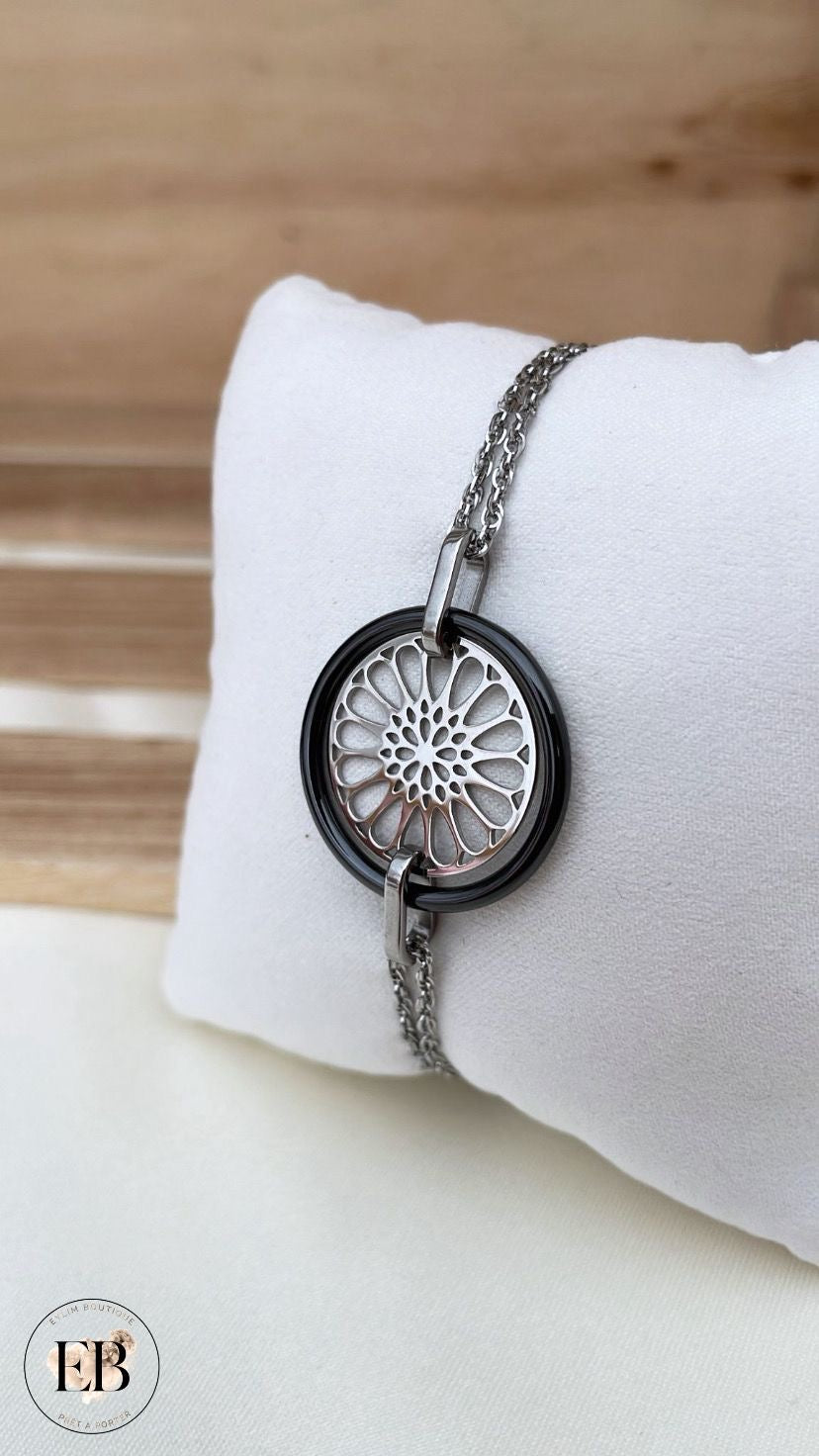 Bracelet ROSACE [ Argenté ]