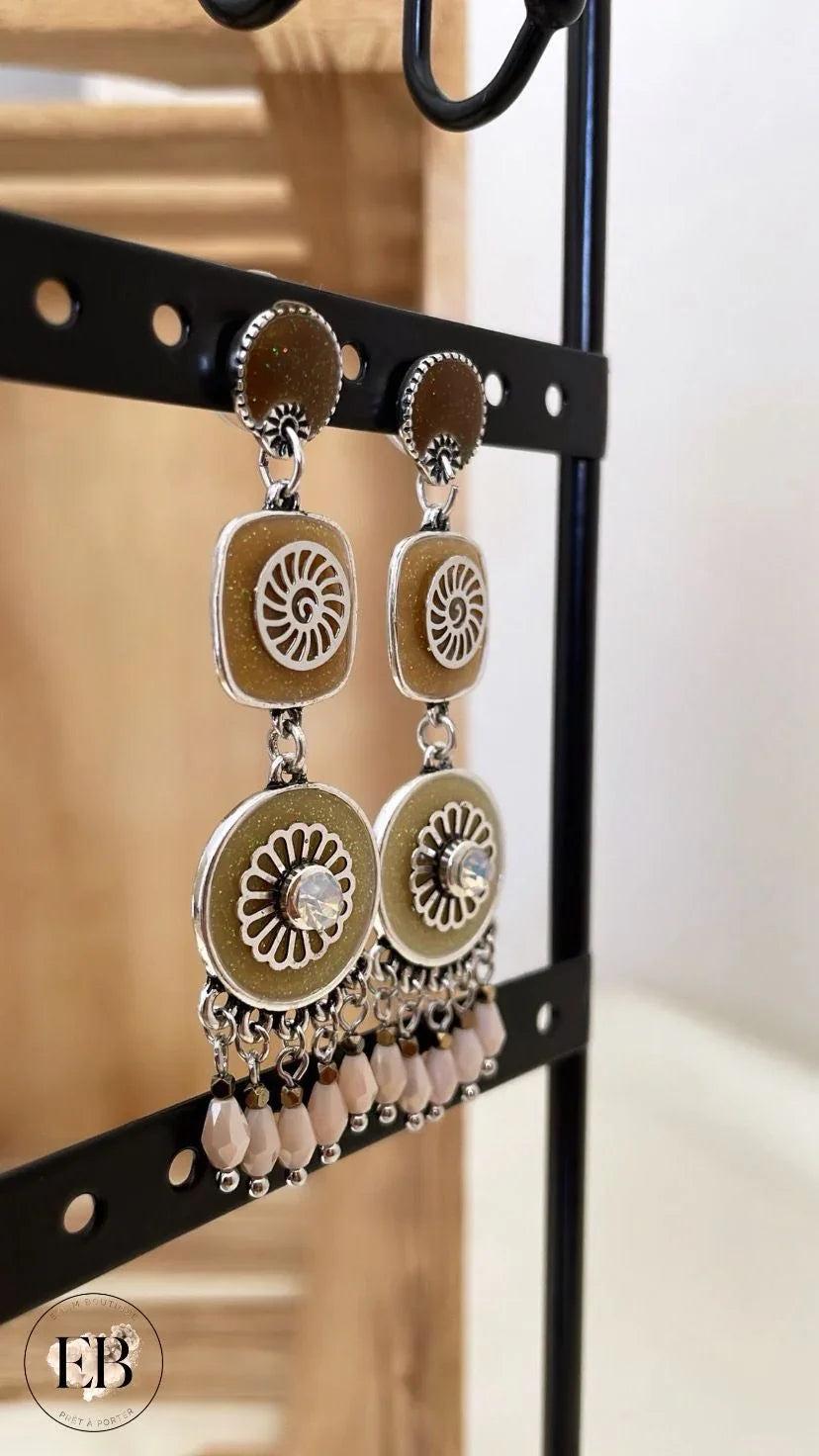 Boucles d’oreilles pendantes [ Argenté ] Eylim Boutique
