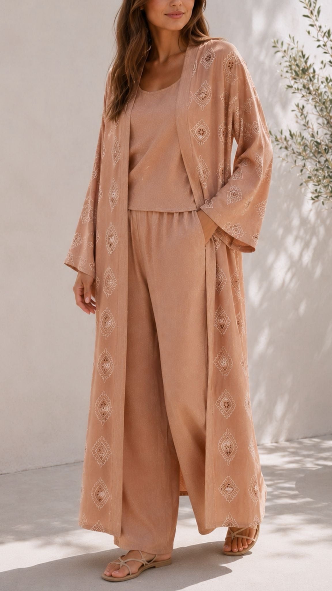 Ensemble kimono ASMA [ Camel ] Eylim Boutique