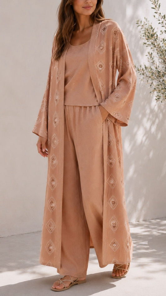 Ensemble kimono ASMA [ Camel ] Eylim Boutique