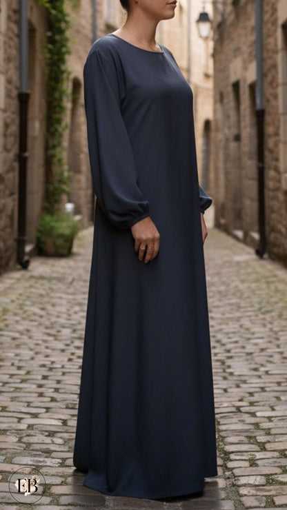 Abaya SAFA [ Gris anthracite ] - Eylim Boutique