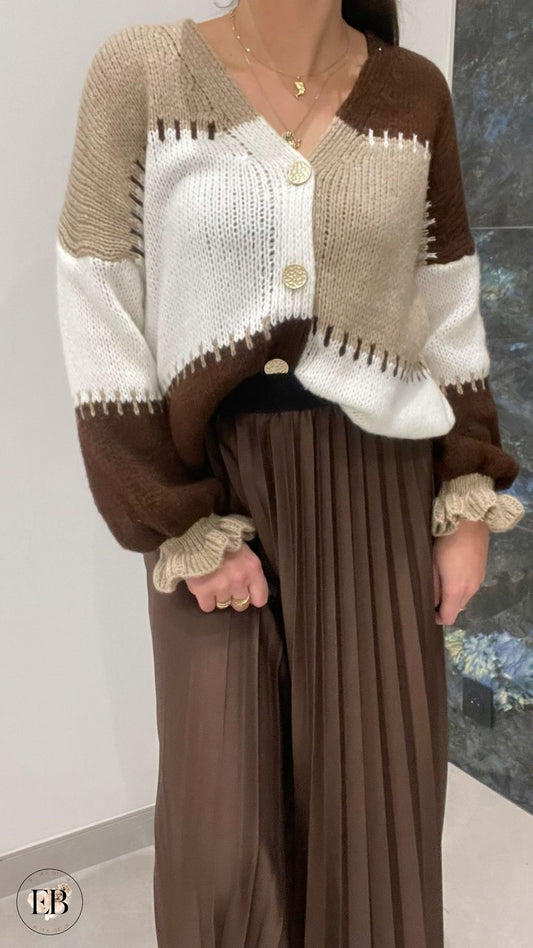 Jupe plissée AUDREY [ Marron ] Eylim Boutique