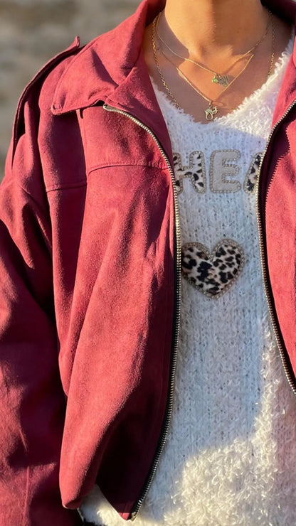 Veste bombers LISON [ Bordeaux ] Eylim Boutique
