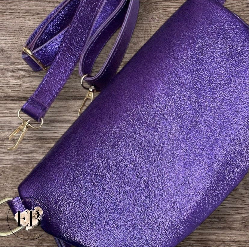 Sacoche bandoulière CUIR [ Violet ]