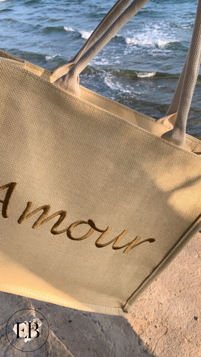 Sac fourre tout AMOUR [ Beige ]