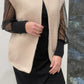 Gilet sans manches ADÈLE [ Beige ] Eylim Boutique