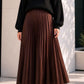 Jupe plissée AUDREY [ Marron ] Eylim Boutique