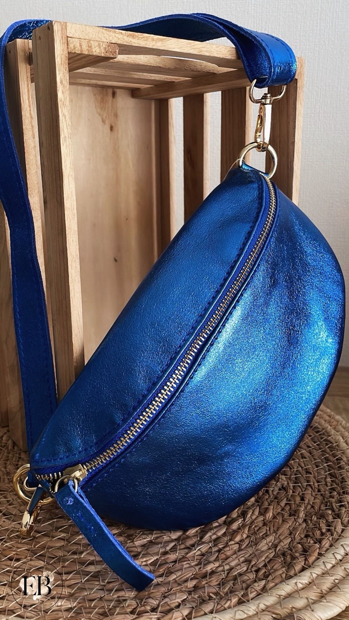 Sacoche bandoulière CUIR [ Bleu roi ] Eylim Boutique