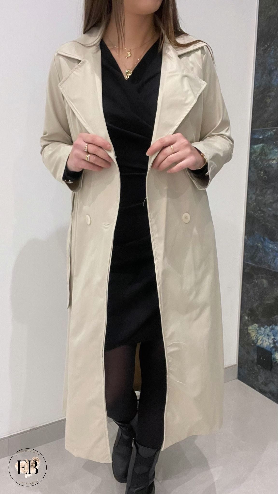 Trench [ Beige ] Eylim Boutique