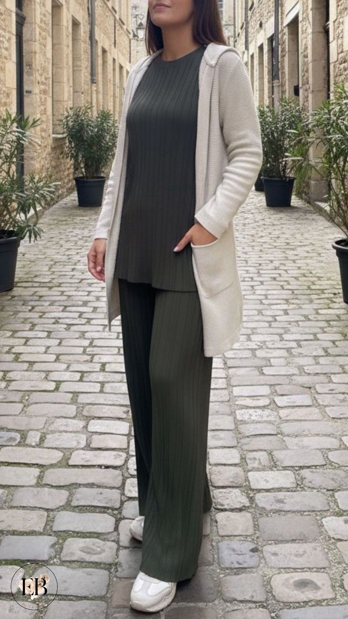 Gilet à capuche CÉLESTE [ Écru ] Eylim Boutique