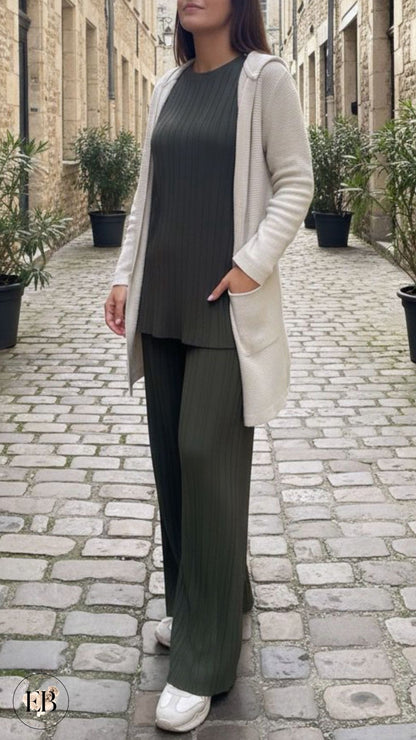 Gilet à capuche CÉLESTE [ Écru ] Eylim Boutique