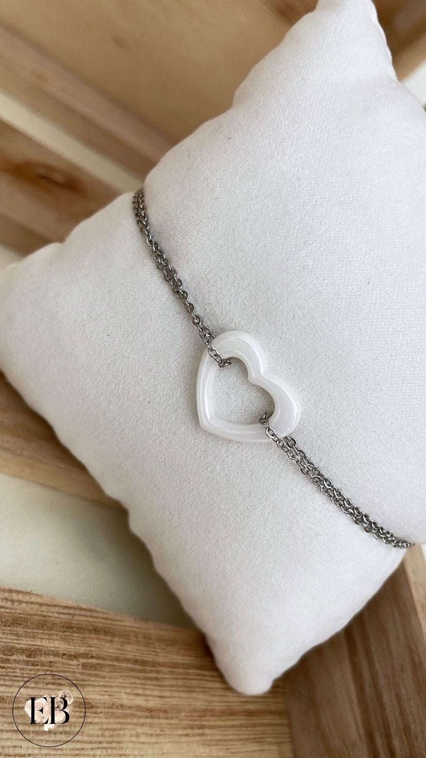 Bracelet CŒUR 🤍 [ Argenté ]