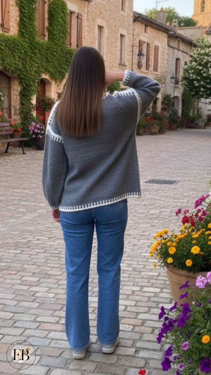 Gilet FANNY [ Gris ] - Eylim Boutique