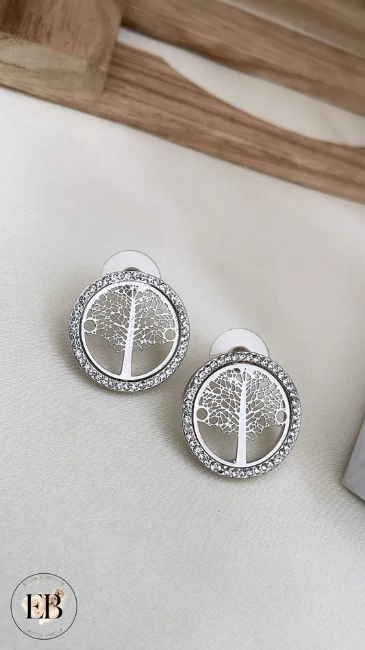 Boucles d’oreilles ARBRE DE VIE [ Argenté ]