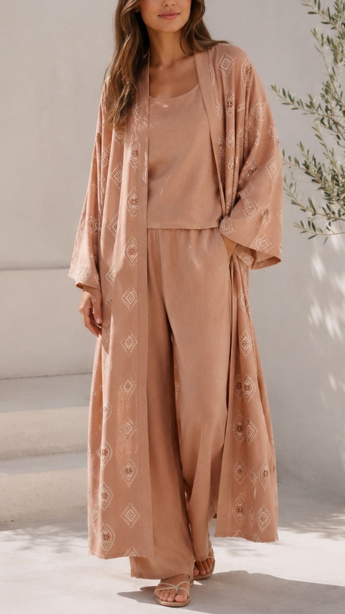 Ensemble kimono ASMA [ Camel ] Eylim Boutique