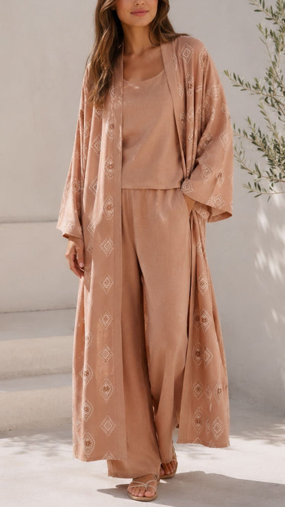 Ensemble kimono ASMA [ Camel ] Eylim Boutique