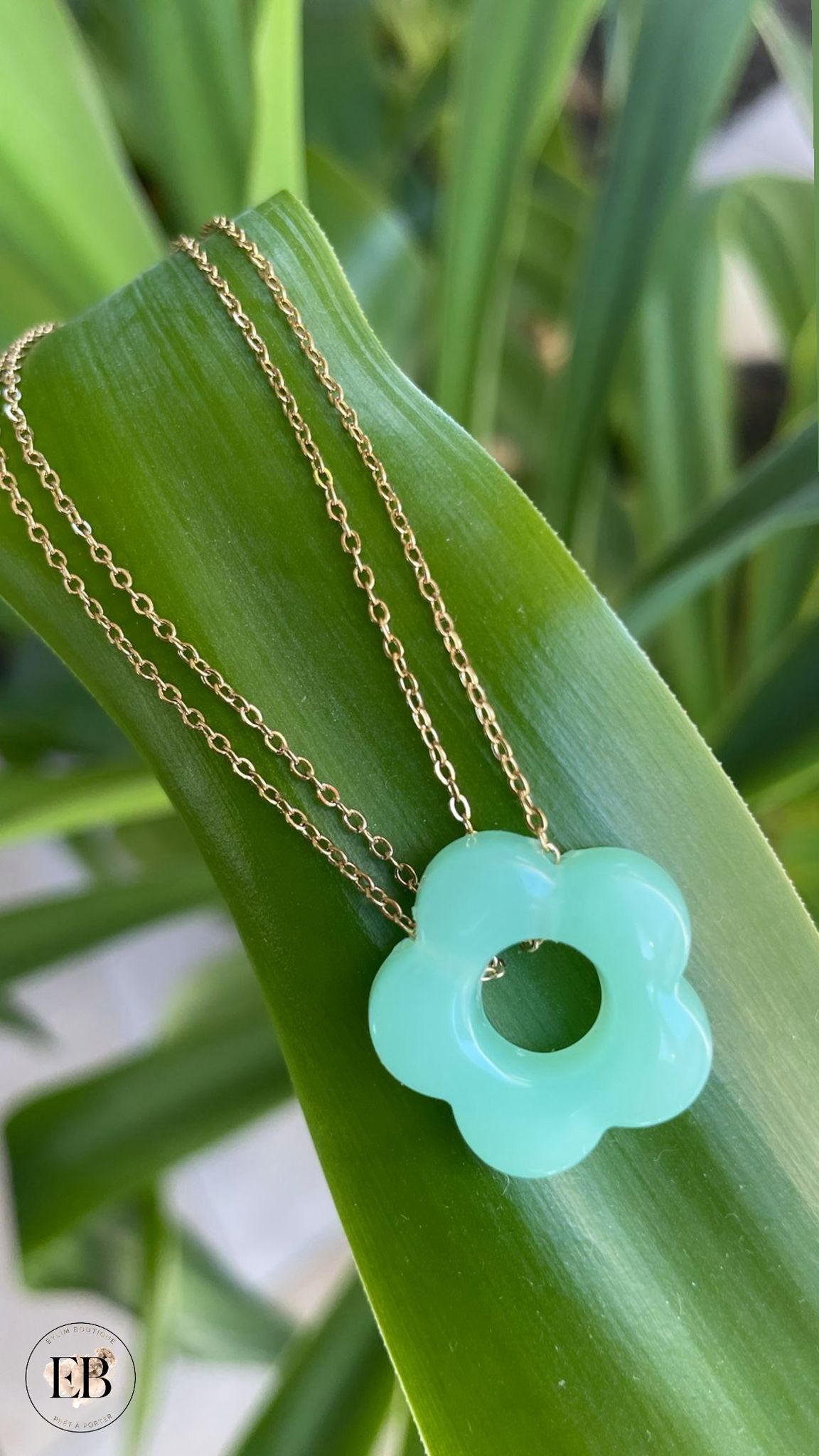 Collier FLORA [ Vert ] Eylim Boutique