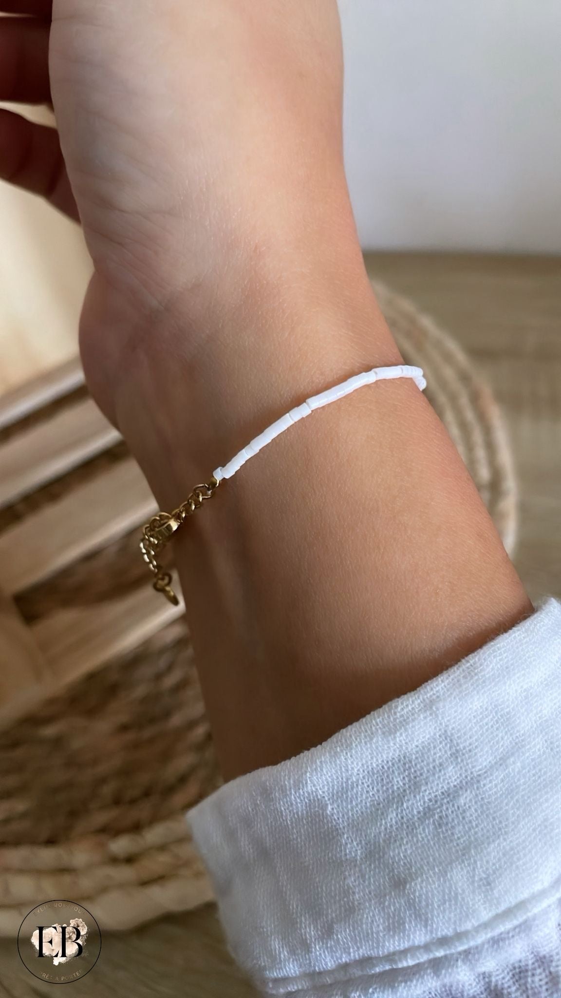 Bracelet ŒIL [ Blanc ] Eylim Boutique