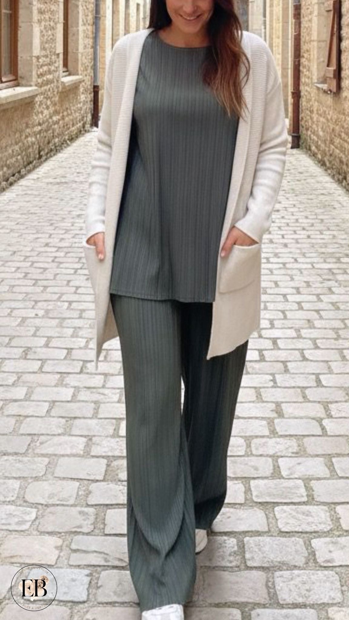Gilet à capuche CÉLESTE [ Écru ] Eylim Boutique