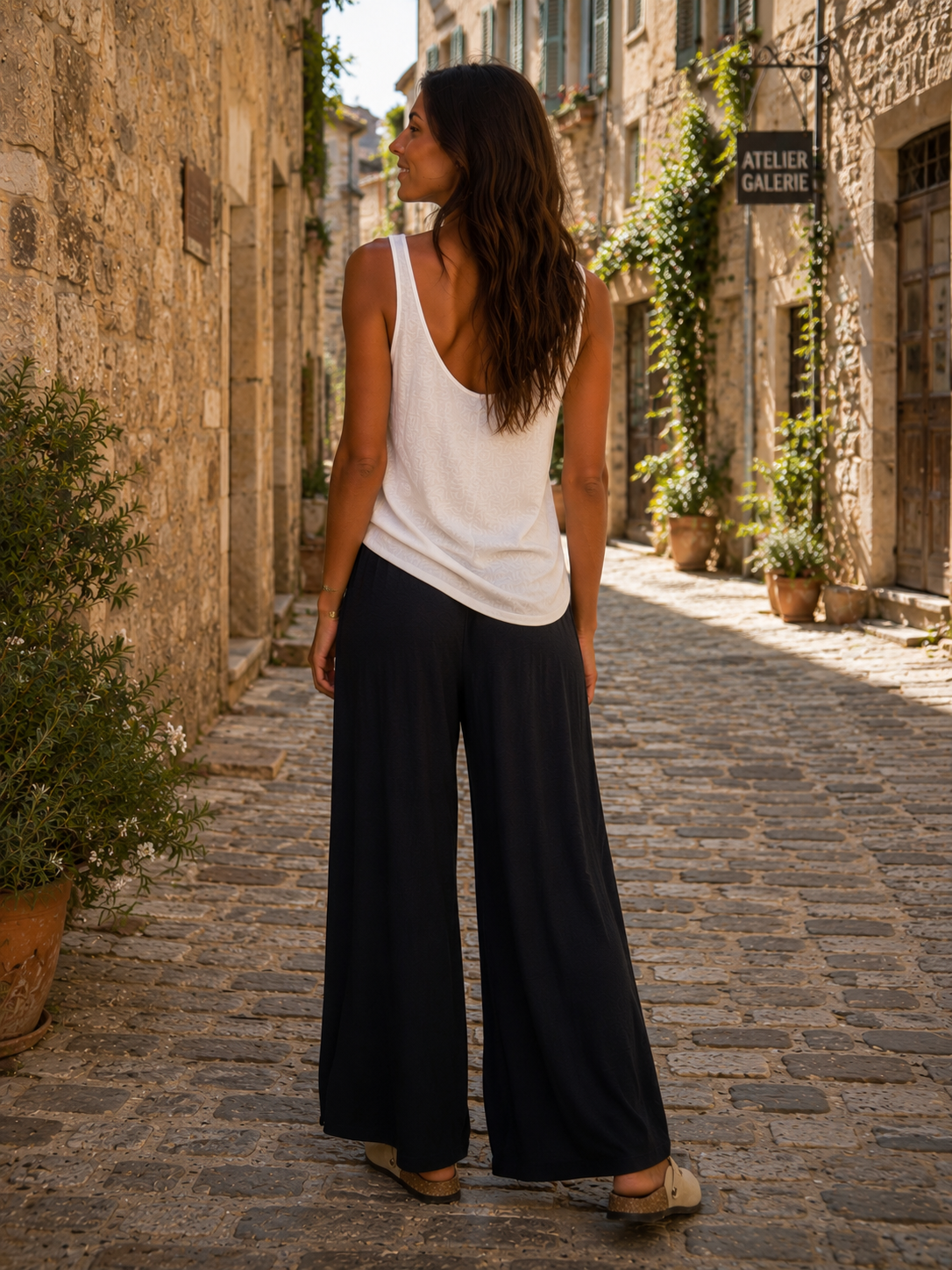 Pantalon fluide  [ Noir ] Eylim Boutique