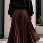 Jupe plissée AUDREY [ Marron ] Eylim Boutique