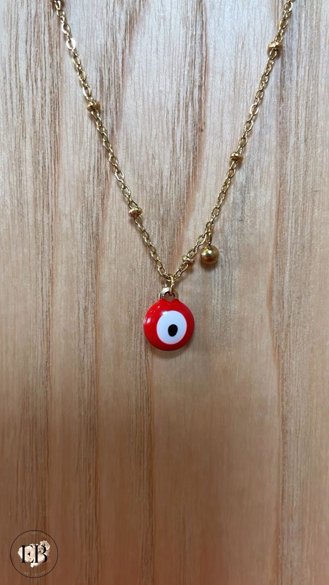 Collier ŒIL [ Rouge ] Eylim Boutique