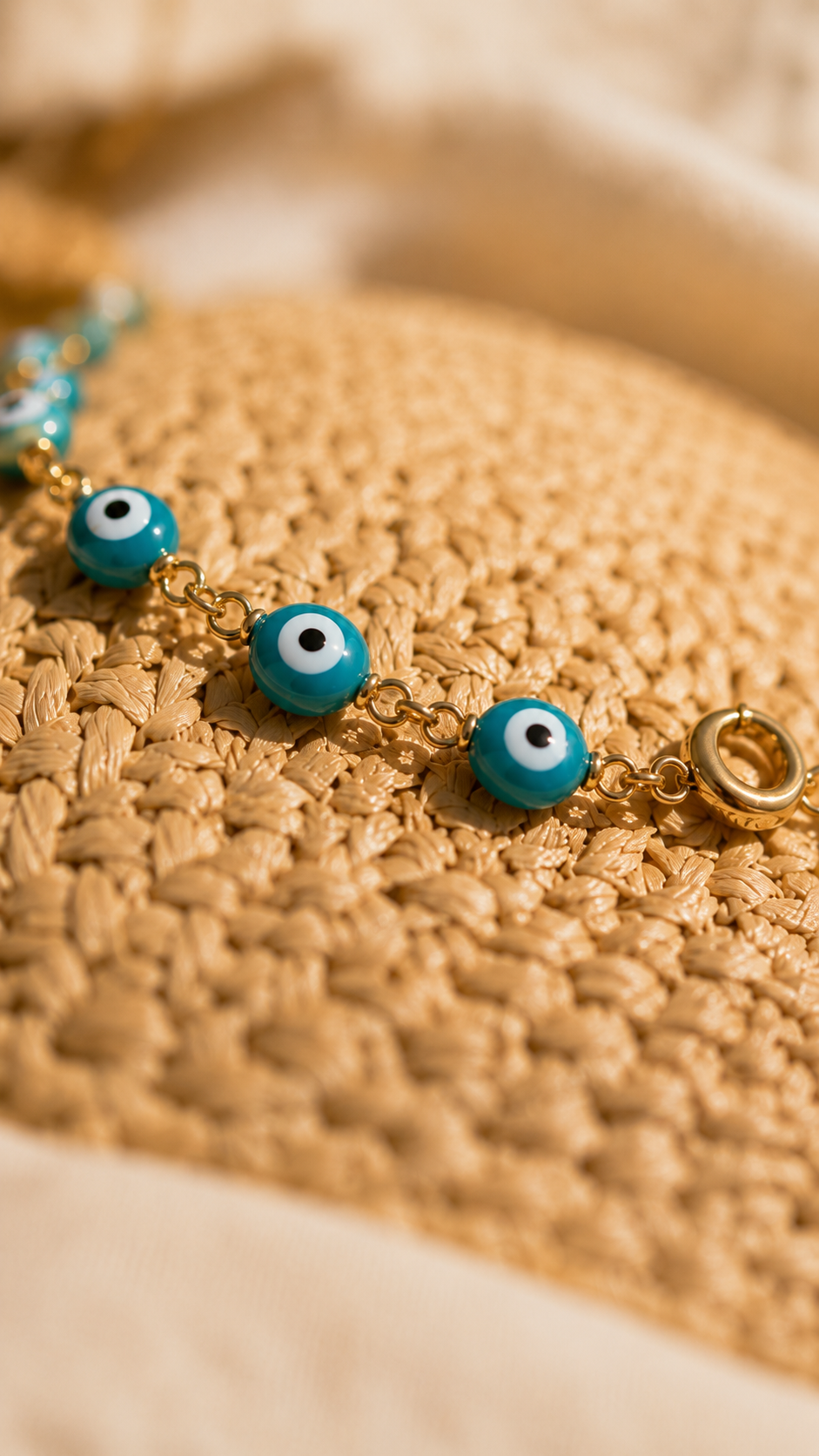 Bracelet acier inoxydable ŒIL [ Turquoise ] Eylim Boutique