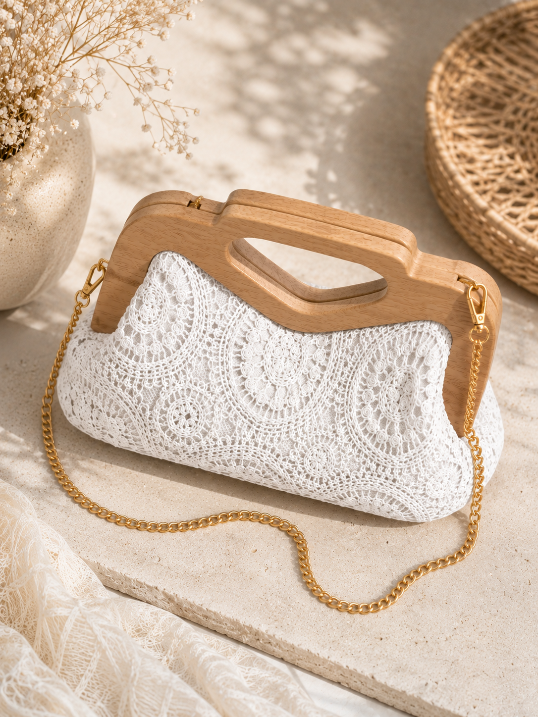 Sac bandoulière crochet et bois Eylim Boutique