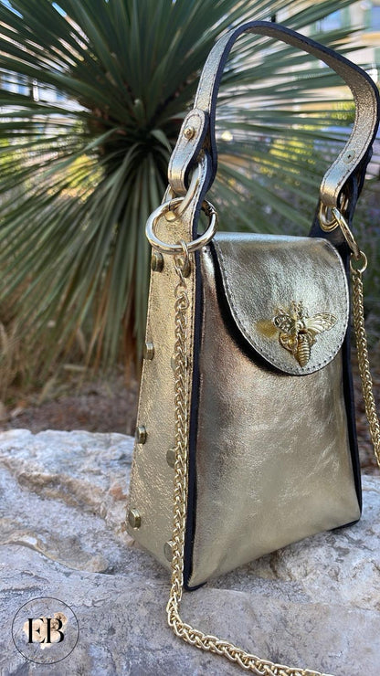 Sac bandoulière ISIS [ Doré ] - Eylim Boutique