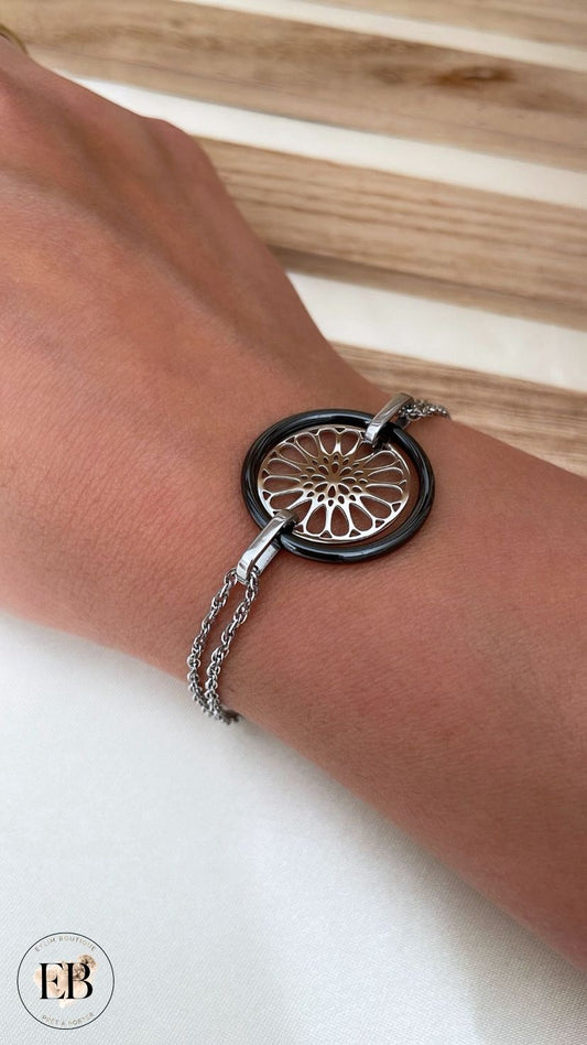 Bracelet ROSACE [ Argenté ]