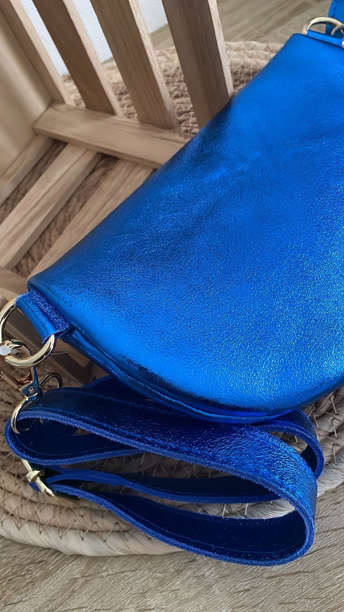 Sacoche bandoulière CUIR [ Bleu roi ] Eylim Boutique