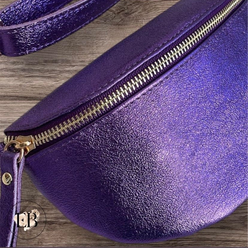 Sacoche bandoulière CUIR [ Violet ]