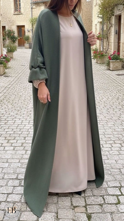 Gilet long FARAH [ Kaki ] Eylim Boutique