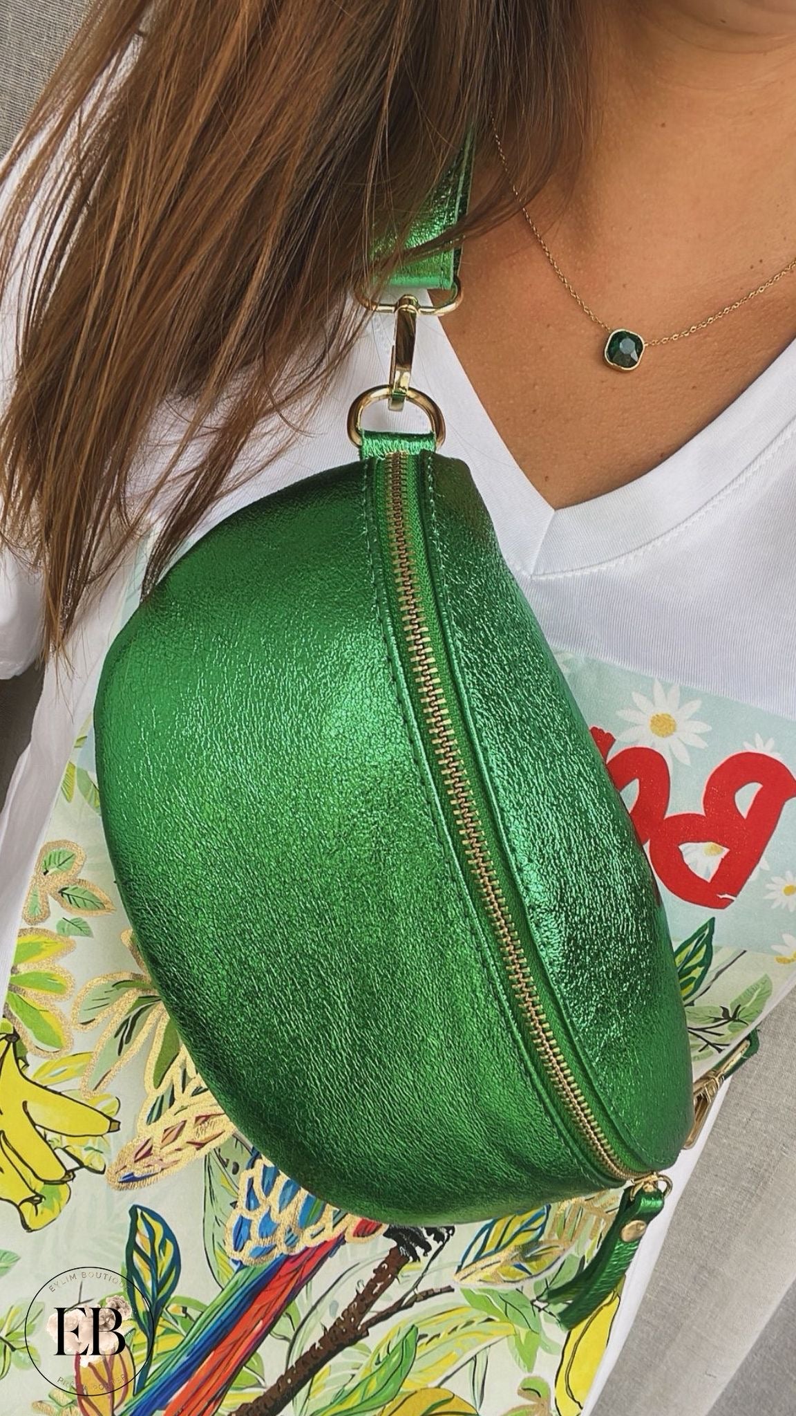 Sacoche bandoulière CUIR [ Vert ]