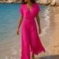 Combi pantalon fluide plissée AMANDINE [ Rose fushia ] Eylim Boutique