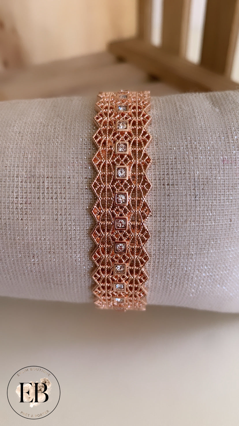 Bracelet manchette [ Rose Gold ]