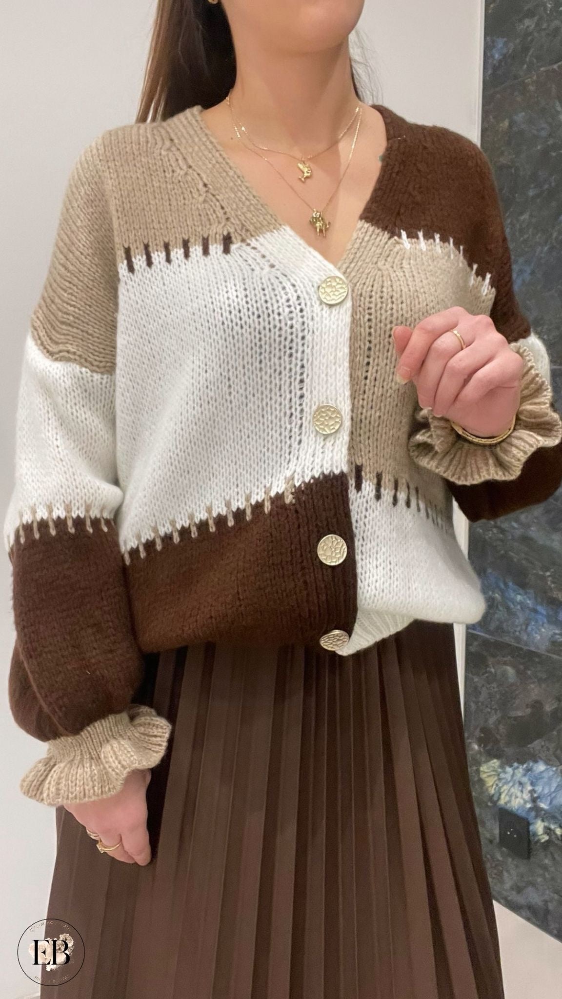 Gilet CARLA [ Marron ] Eylim Boutique