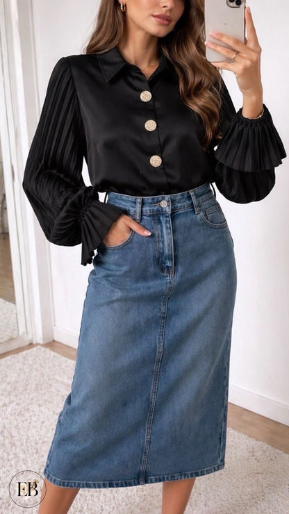 Chemisier YUMA [ Noir ] Eylim Boutique