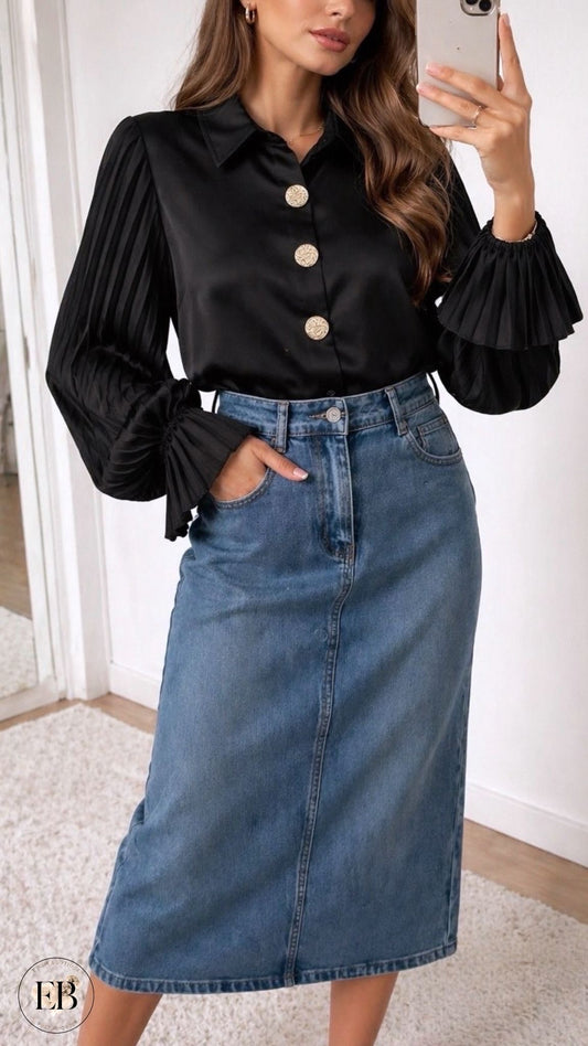 Chemisier YUMA [ Noir ] Eylim Boutique