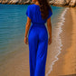 Combi pantalon fluide plissée AMANDINE [ Bleu roi ] Eylim Boutique