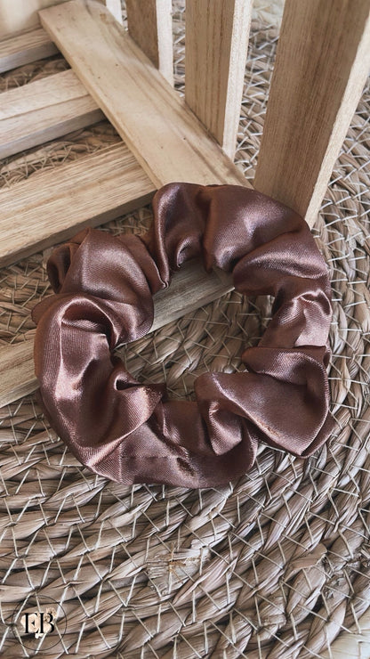 Chouchou SATINÉ [ Chocolat ] - Eylim Boutique