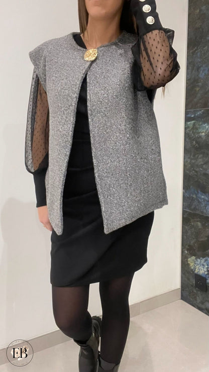 Gilet sans manches ADÈLE [ Gris ] Eylim Boutique