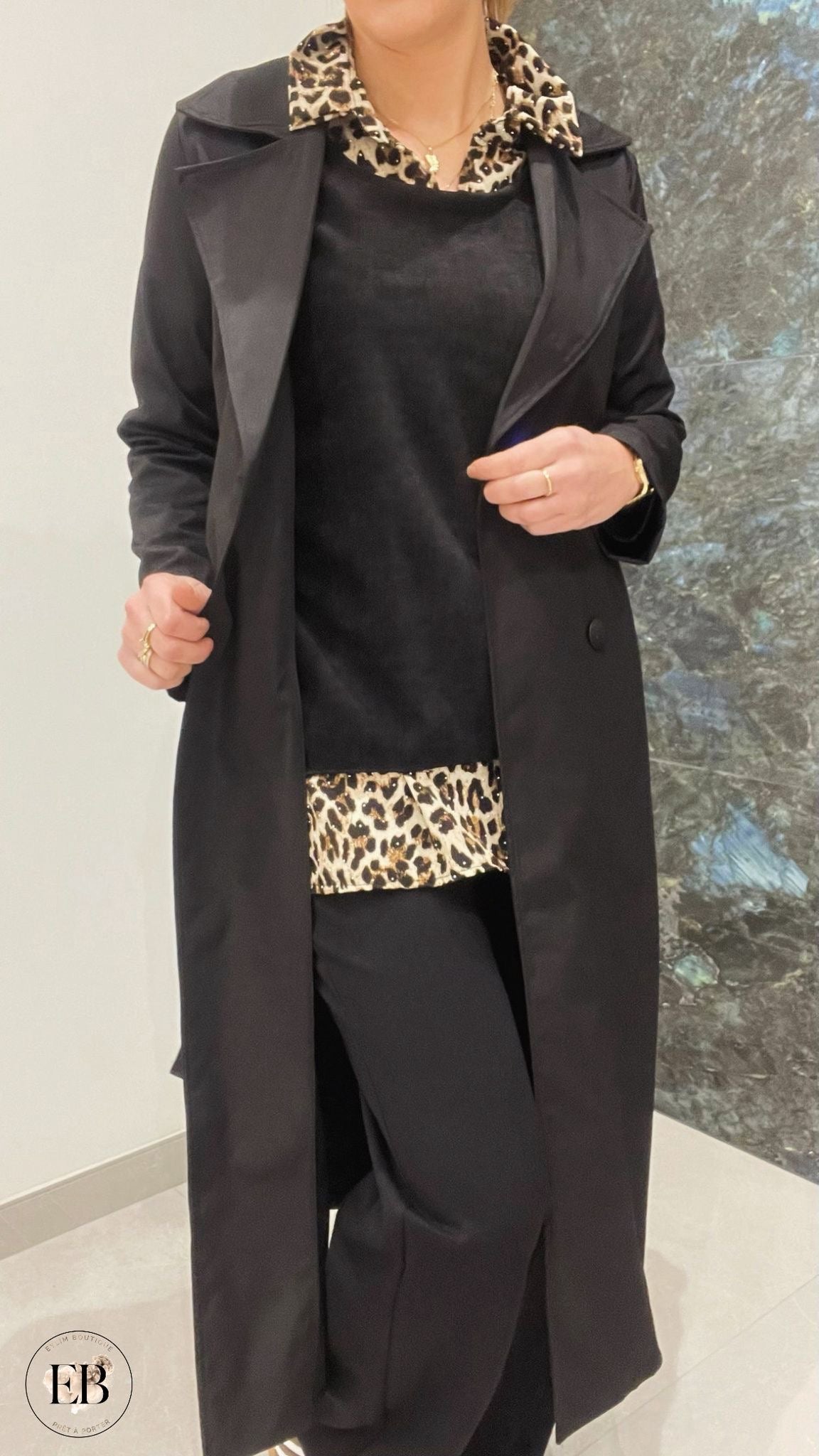 Trench long [ Noir ] Eylim Boutique