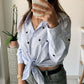 Chemise rayée COEUR [ Bleu ]
