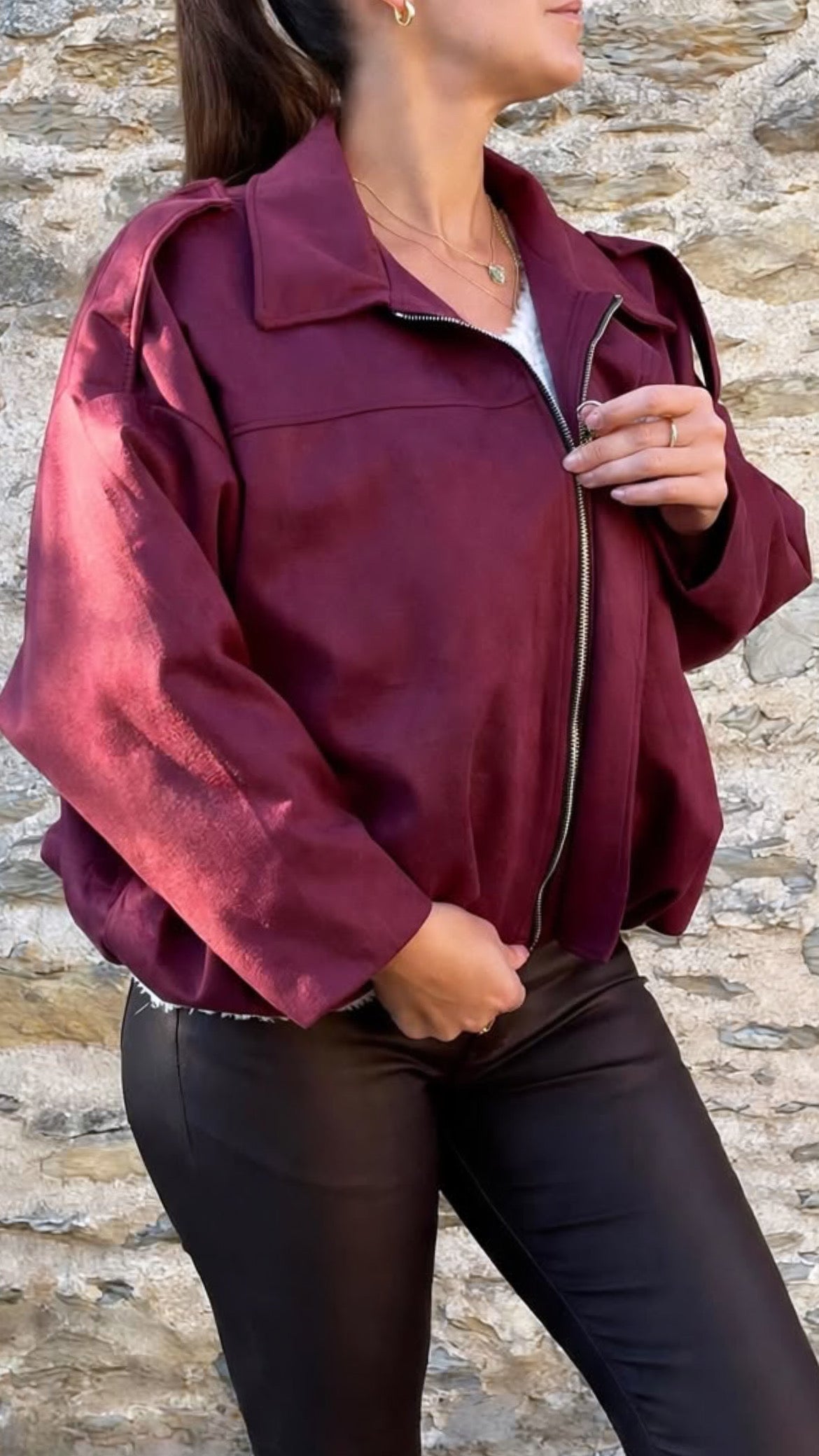 Veste bombers LISON [ Bordeaux ] Eylim Boutique
