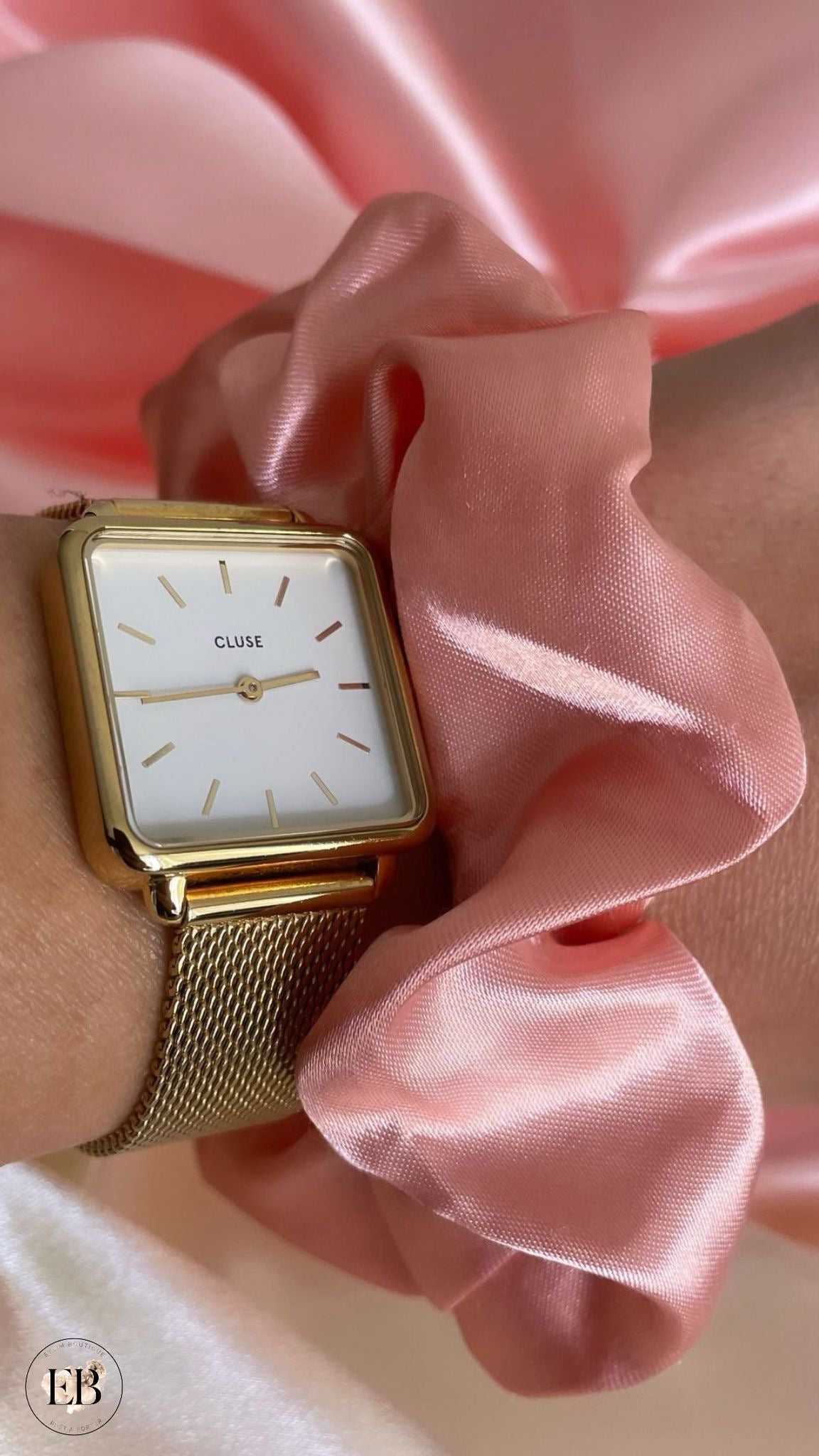 Chouchou SATINÉ [ Rose poudré ] Eylim Boutique