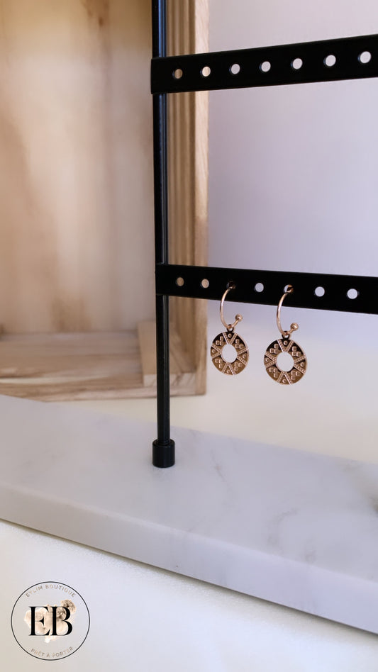 Boucles d’oreilles pendantes [ Rose Gold ]