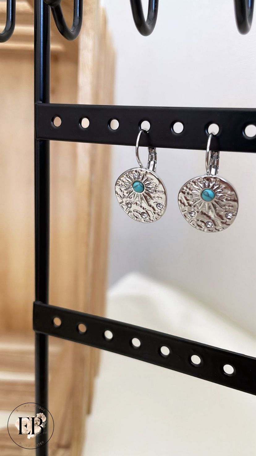 Boucles d’oreilles SOLEIL [ Argenté ]