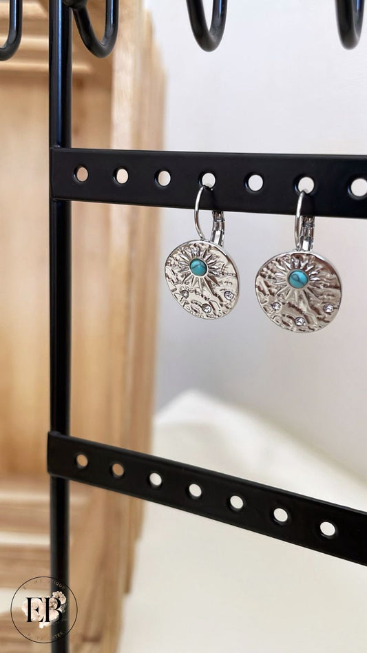 Boucles d’oreilles SOLEIL [ Argenté ]